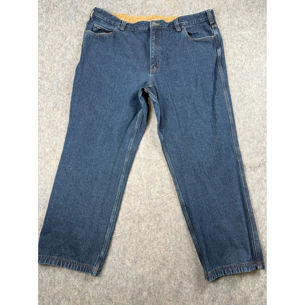 Duluth Trading  Relaxed Fit Flannel Lined Jeans Mens 42x30 Blue Denim Work Pant
